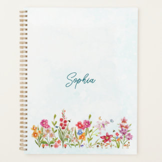Hand Painted Watercolor Botanical Art Personalized Planner