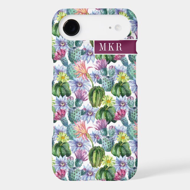 Hand Painted Watercolor Cactus Pattern Case-Mate iPhone Case (Back)