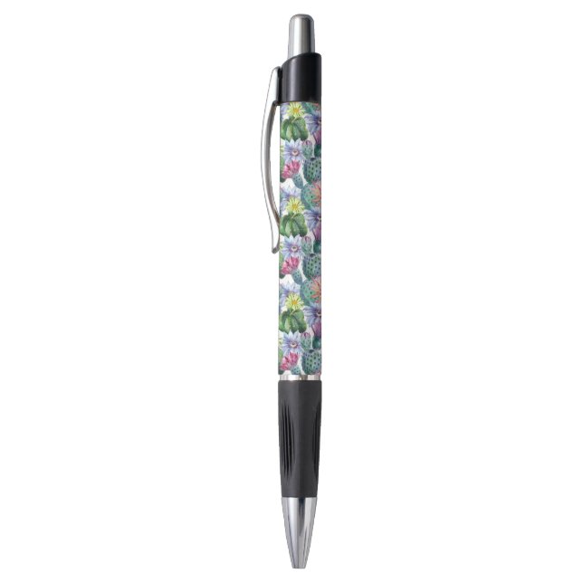 Hand Painted Watercolor Cactus Pattern Pen (Top (Vertical))