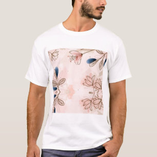 Hand Painted Watercolor Floral Batik Pattern    T-Shirt