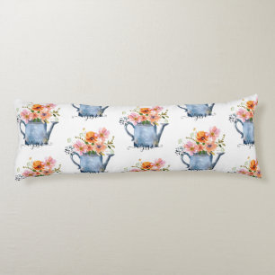 Hand-Painted Watercolor Floral Body Pillow