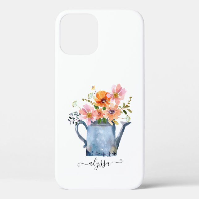 Hand-Painted Watercolor Floral Case-Mate iPhone Case (Back)