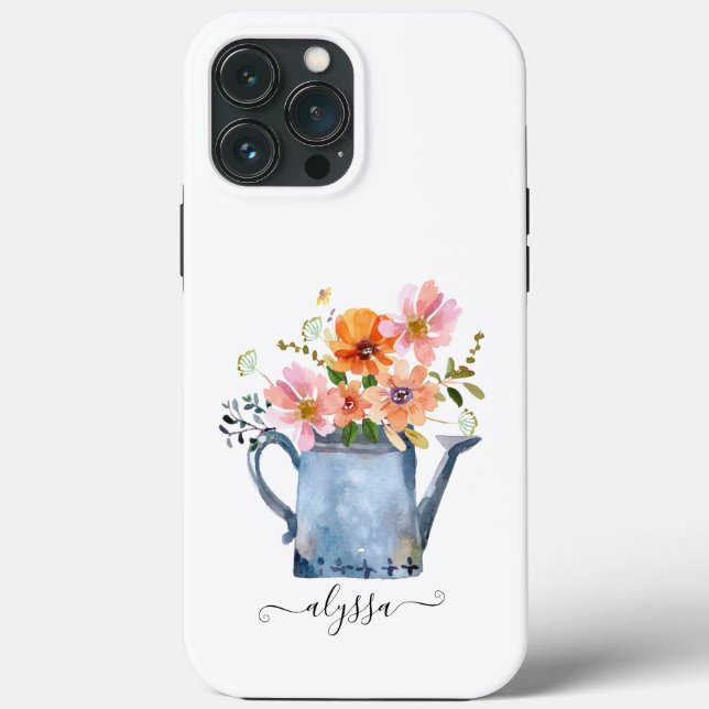 Hand-Painted Watercolor Floral Case-Mate iPhone Case (Back)
