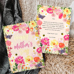 Hand-Painted Watercolor Floral Garden Mother's Day Foil Holiday Card<br><div class="desc">Celebrate Mom with a card as vibrant and beautiful as she is. This "Happy Mother’s Day" real foil pressed greeting features a lush, hand-painted watercolor design overflowing with pink roses, yellow ranunculus, delicate daisies and foil pressed confetti. Charming bumblebees and butterflies flutter through the floral border, adding a touch of...</div>