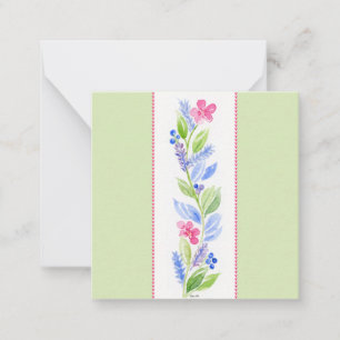 Hand Painted Watercolor Floral small ENCLOSURE Card