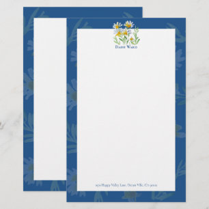 Hand-Painted Watercolor Floral Stationery Paper