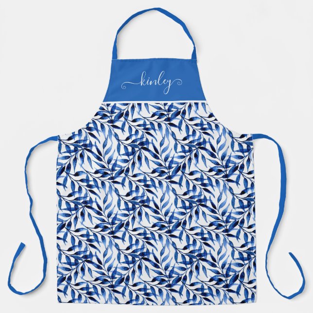 Hand Painted Watercolor Ink Pattern Apron (Front)