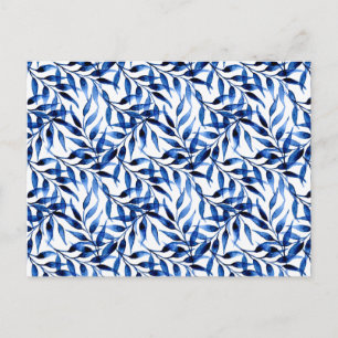 Hand Painted Watercolor Ink Pattern Holiday Postcard