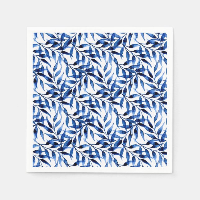 Hand Painted Watercolor Ink Pattern Napkin (Front)