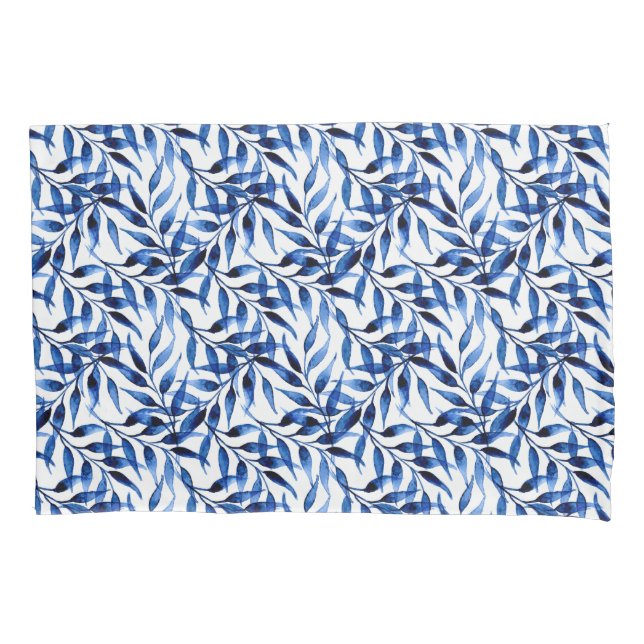 Hand Painted Watercolor Ink Pattern Pillowcase (Front-Left)