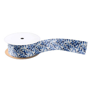 Hand Painted Watercolor Ink Pattern Satin Ribbon