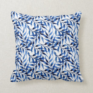 Hand Painted Watercolor Ink Pattern Throw Pillow