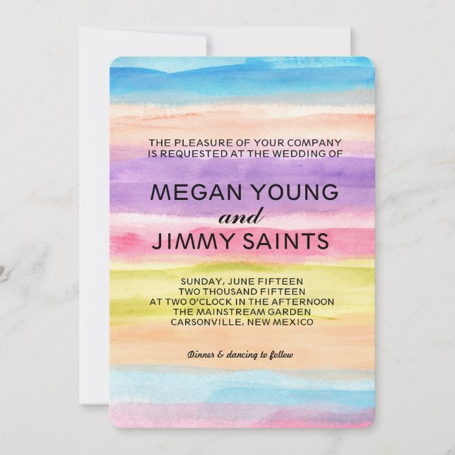 hand painted watercolor invitation (Front)