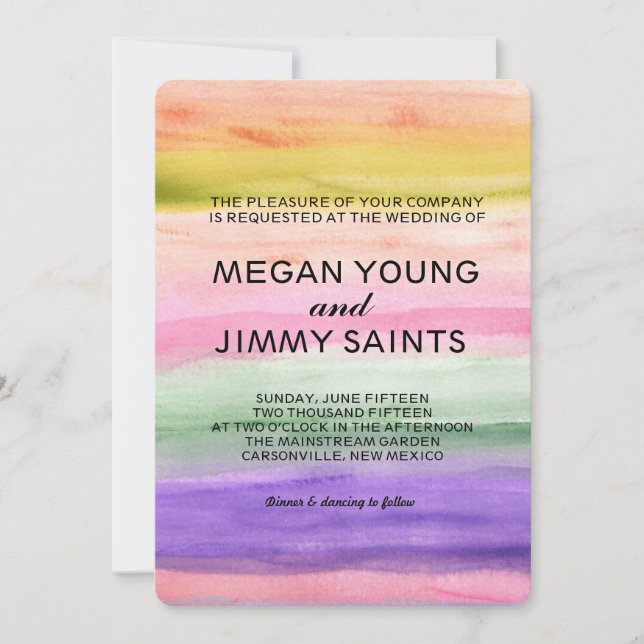 hand painted watercolor invitation (Front)