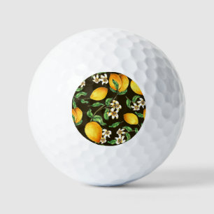 Hand Painted Watercolor Lemon Pattern Golf Balls