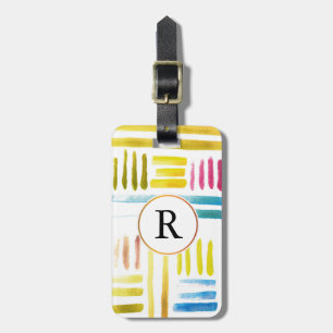 hand painted watercolor luggage tag