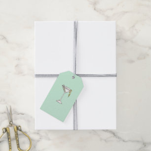 Hand Painted Watercolor Olive Martini Cocktail Gift Tags