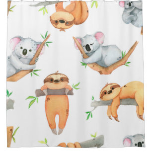 Hand painted watercolor pattern tropical cute anim