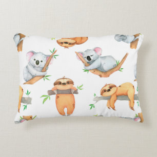 Hand painted watercolor pattern tropical cute anim accent pillow