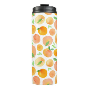 Hand-painted watercolor peaches: seamless. thermal tumbler