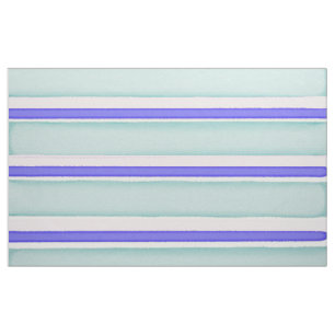 Hand painted watercolor stripes blue tones fabric