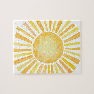 Hand-painted Watercolor Sun Jigsaw Puzzle