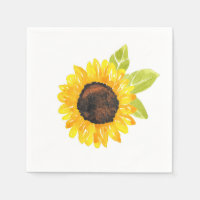 Hand Painted Watercolor Sunflower