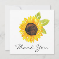 Hand Painted Watercolor Sunflower