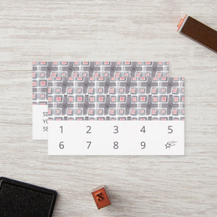 Hand Painted Watercolor Tile Pattern Simple 10  Loyalty Card