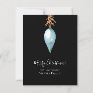 Hand Painted Watercolor Unique Simple Christmas Holiday Card
