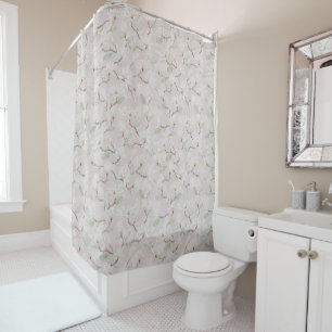 Hand Painted White Magnolia on Pastel Pink