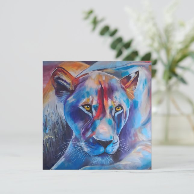 Hand Painted Wild Cat Portrait (Standing Front)