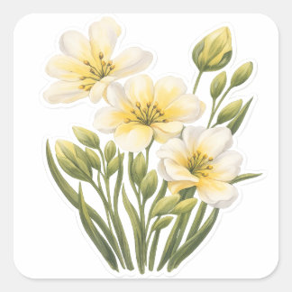 Hand Painted Yellow Flowers Sticker
