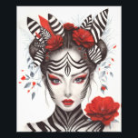 Hand Painted "Zebra Woman" - Award-Winning Pop Art Photo Print<br><div class="desc">"Zebra Woman" is an award-winning artwork by internationally recognized artist Danguole Serstinskaja. This bold black-and-white portrait, honoured with 5th place in the Pop Art category at the 2025 Art Collectors Choice Awards, blends surreal elegance with symbolic strength. A striking statement piece for any modern space, creative studios, or home decor....</div>