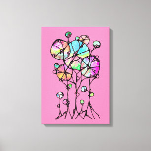 Hand Painting - Abstract Tree Group 3 Canvas Print
