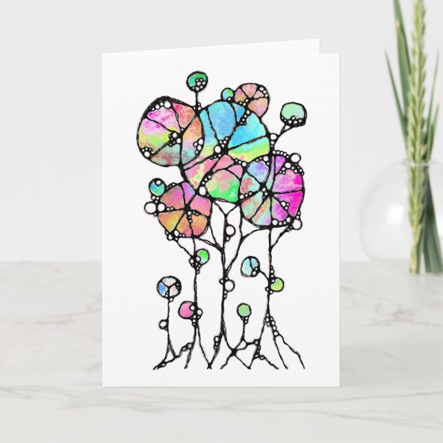 Hand Painting - Abstract Tree Group 3 Card (Front)