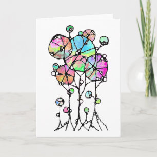 Hand Painting - Abstract Tree Group 3 Card