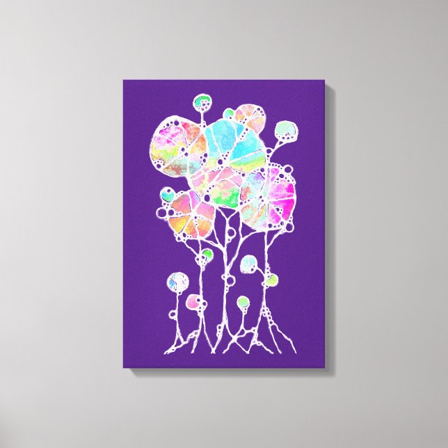 Hand Painting - Abstract Tree Group 4 Canvas Print (Front)