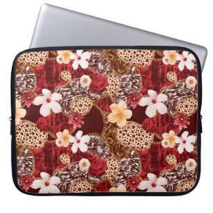 Hand Painting Abstract Watercolor Leopard Zebra an Laptop Sleeve