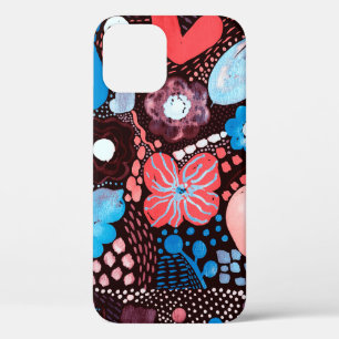 Hand Painting Abstract Watercolor Sketch Doodle Fl iPhone 12 Case