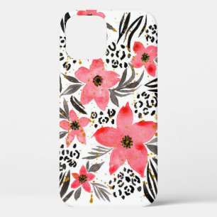 Hand Painting Abstract Watercolor Tropical Exotic  iPhone 12 Case