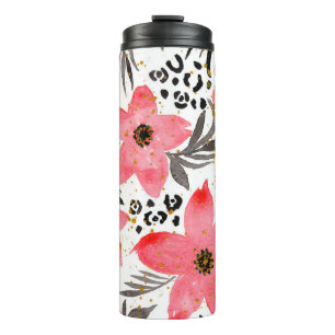Hand Painting Abstract Watercolor Tropical Exotic  Thermal Tumbler