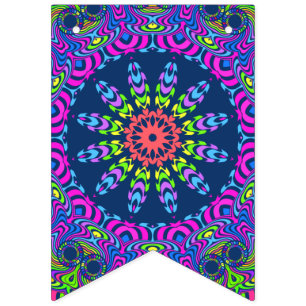 Hand Painting Mandala Clock Face 01 + 02 Bunting Flags