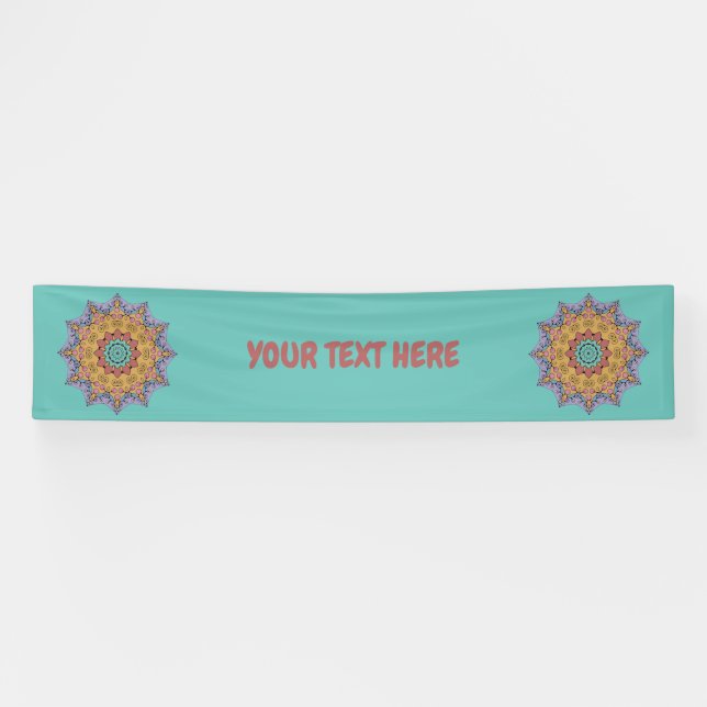 Hand Painting Mandala Clock Face 1 Banner (Horizontal)