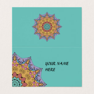 Hand Painting Mandala Clock Face 1 Business Card