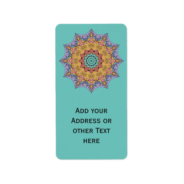 Hand Painting Mandala Clock Face 1 Label (Front)