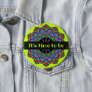 Hand Painting Mandala Clock Face 24 4 Inch Round Button
