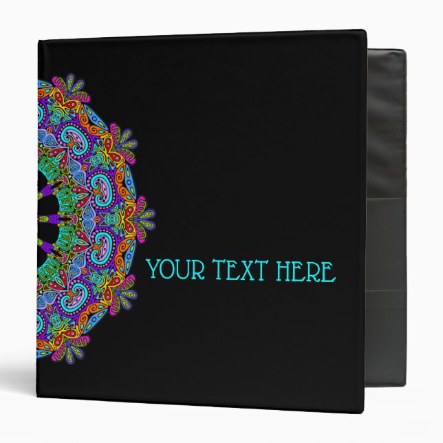 Hand Painting Mandala Clock Face 24 Binder (Front/Inside)