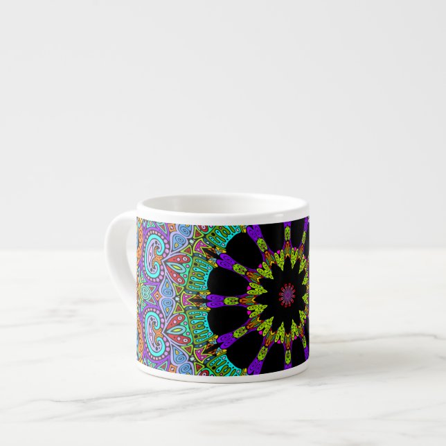 Hand Painting Mandala Clock Face 24 Espresso Cup (Front Left)
