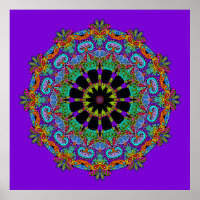 Hand Painting Mandala Clock Face 24